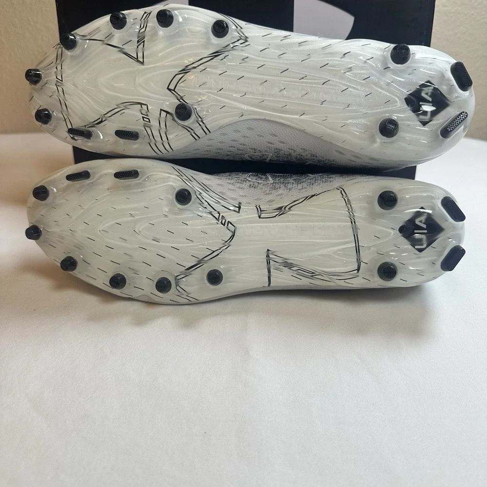 Under Armour Spotlight LUX MC 2.0 Mens Shoes Black White Football Cleats Size 10